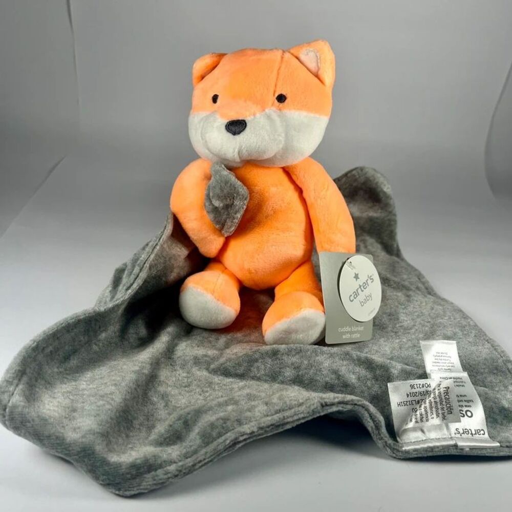 Carter’s Baby - Orange Fox Rattle w/ security soothing blanket